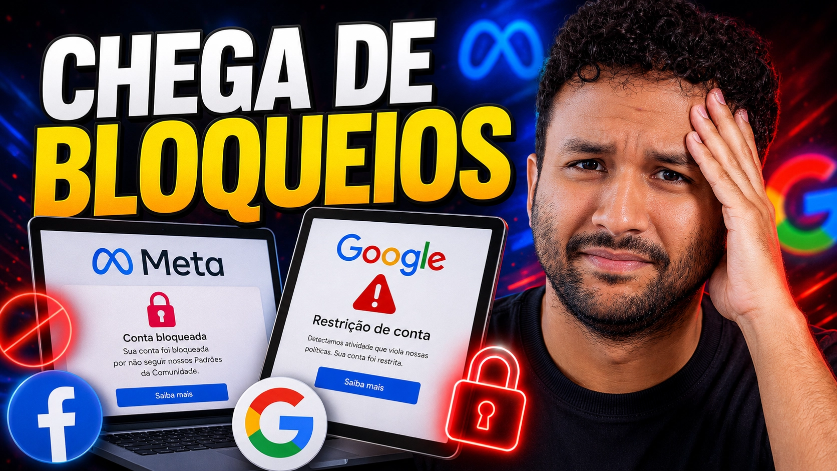 Conta de anúncios bloqueada trava vendas e orçamento. Veja causas comuns, sinais de risco e como prevenir bloqueios em Meta Ads e Google Ads.