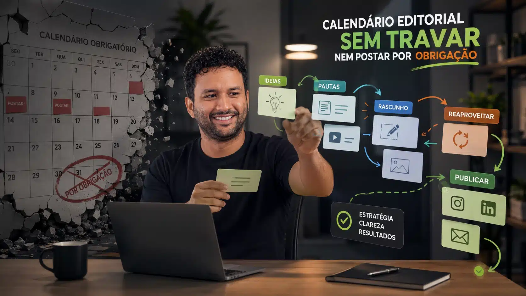 Calendário editorial ajuda a planejar conteúdo com clareza, sem travar ideias nem publicar só para cumprir agenda. Veja um jeito simples.