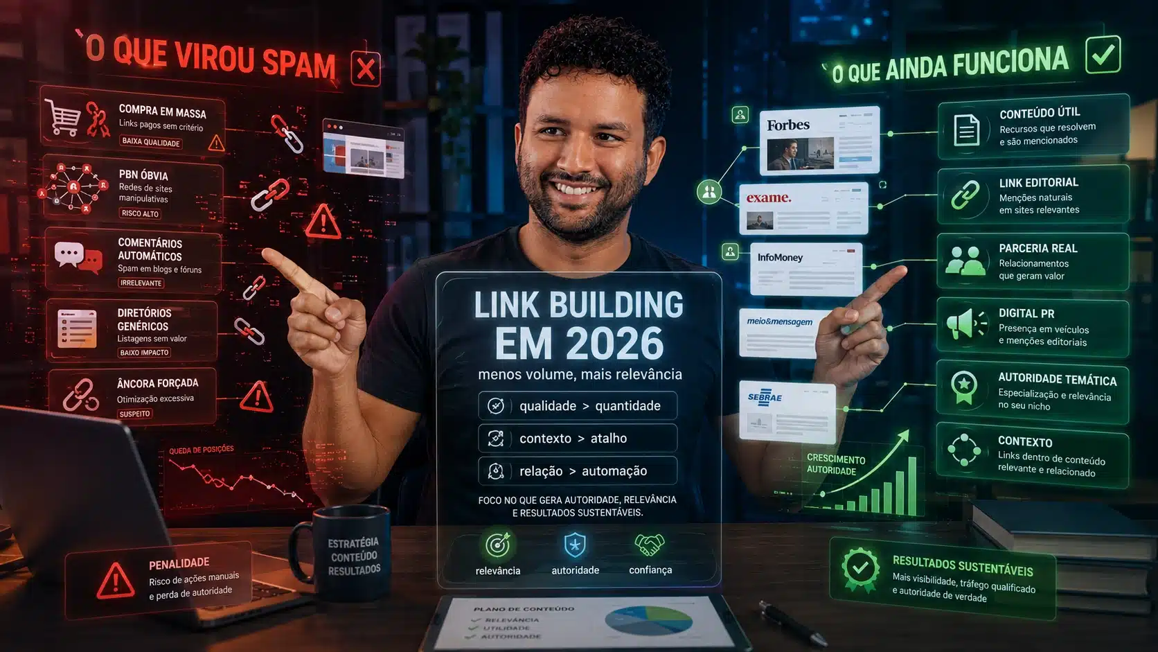 Link building em 2026 com estratégia editorial e autoridade de domínio