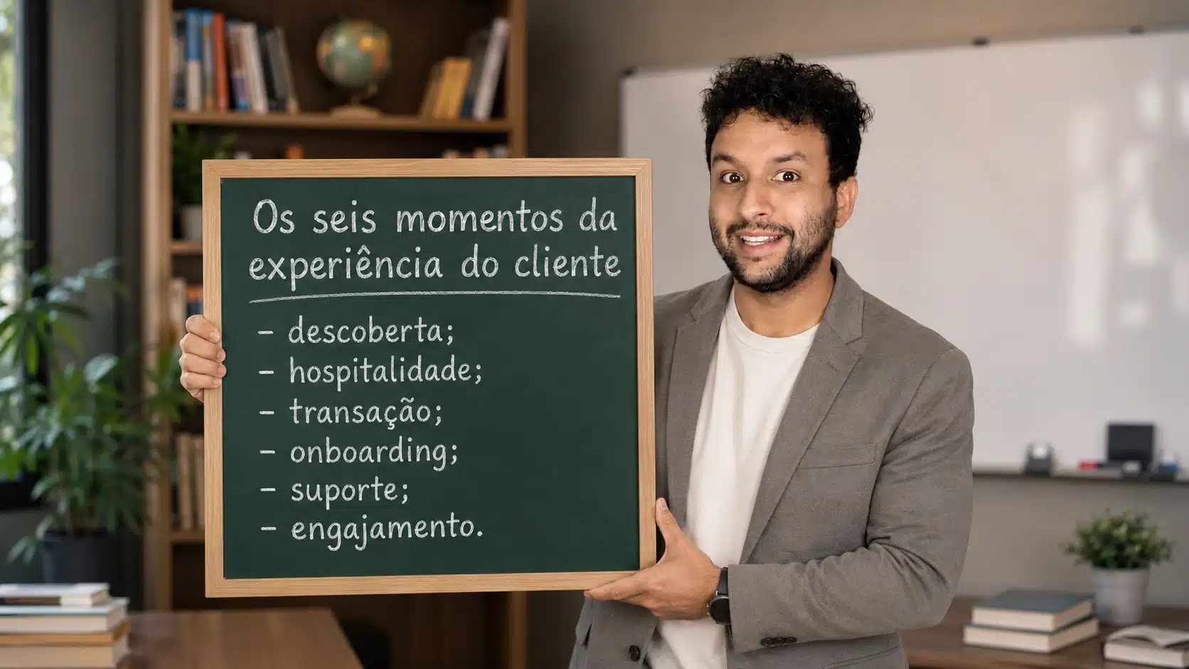 Experiência do cliente organizada em descoberta, hospitalidade, transação, onboarding, suporte e engajamento